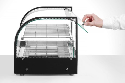 Witryna grzewcza podwójna, podwójna, czarny, 220-240V/800W, 554x376x(H)376mm