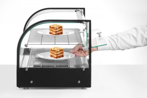 Witryna grzewcza podwójna, podwójna, czarny, 220-240V/800W, 554x376x(H)376mm