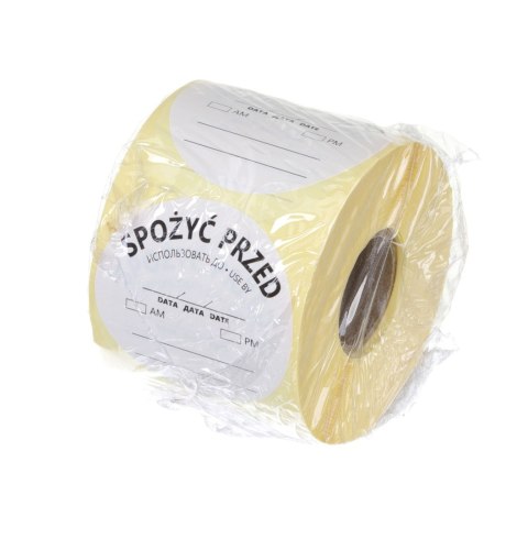 Etykiety Food Safety - "Spożyć przed" 500 szt., ⌀50mm