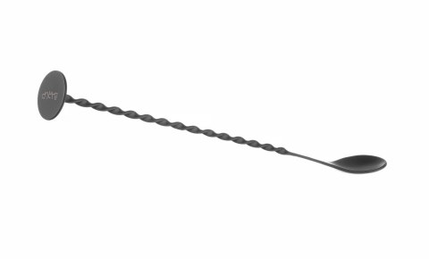 Łyżka barmańska z muddlerem, Bar up, czarny, 280x35mm