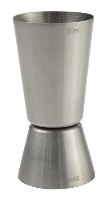 Miarka barmańska srebrna 25/50 ml