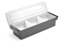 Pojemnik barmański na dodatki do drinków - 3 wkłady 480x150x(H)100mm