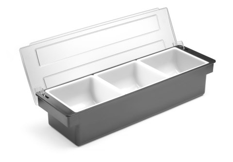 Pojemnik barmański na dodatki do drinków - 3 wkłady 480x150x(H)100mm