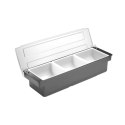 Pojemnik barmański na dodatki do drinków - 3 wkłady 480x150x(H)100mm