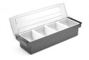Pojemnik barmański na dodatki do drinków - 4 wkłady 480x150x(H)100mm