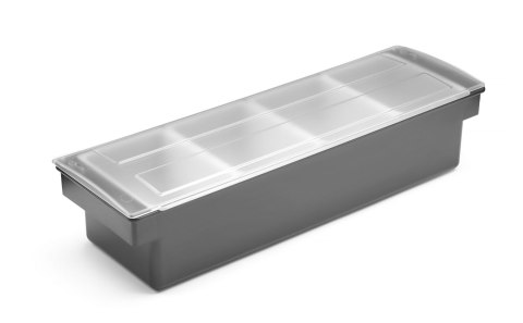 Pojemnik barmański na dodatki do drinków - 4 wkłady 480x150x(H)100mm