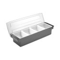 Pojemnik barmański na dodatki do drinków - 4 wkłady 480x150x(H)100mm
