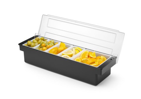 Pojemnik barmanski na dodatki do drinków 5 wkładów 480x150x(H)100mm