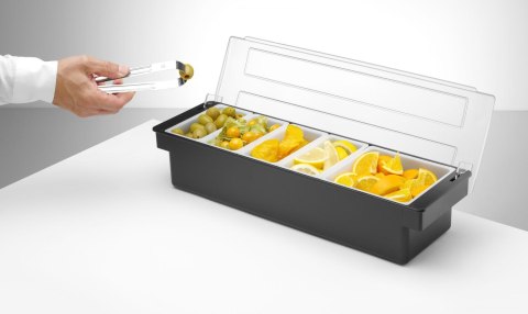 Pojemnik barmanski na dodatki do drinków 5 wkładów 480x150x(H)100mm