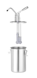 Pojemnik ze stali nierdzewnej do sosów z dyspenserem, HENDI, 4,5L, ⌀180x(H)420mm