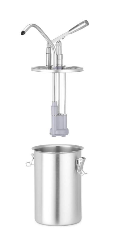 Pojemnik ze stali nierdzewnej do sosów z dyspenserem, HENDI, 4,5L, ⌀180x(H)420mm
