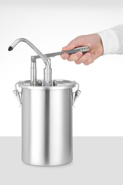 Pojemnik ze stali nierdzewnej do sosów z dyspenserem, HENDI, 4,5L, ⌀180x(H)420mm