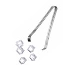 Szczypce do lodu - zestaw 2 szt., BarUp, srebrny, (L)180mm