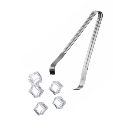 Szczypce do lodu - zestaw 2 szt., BarUp, srebrny, (L)180mm