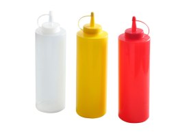 Dyspensery do zimnych sosów - 3 szt, transparentny, o70x(H)240mm 700ml