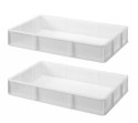 Pojemnik na ciasto na pizzę GN 1/1, biały, 530x325x(H)90mm