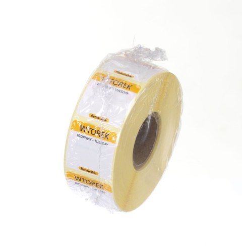 Etykiety Food Safety, wielorazowe Wtorek 1000 szt., 25x25mm