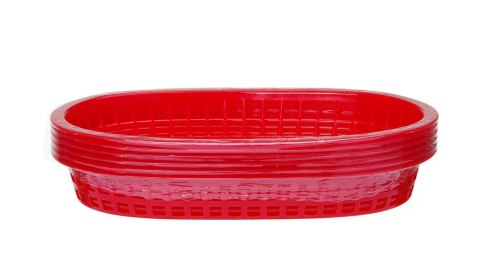 Koszyk do pieczywa owalny czerwony 272x175x(H)38mm