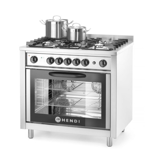 Kuchnia gazowa - 5-palnikowa z konwekcyjnym piekarnikiem i grillem 230V/2900W, 14,3kW, 900x653x(H)900mm
