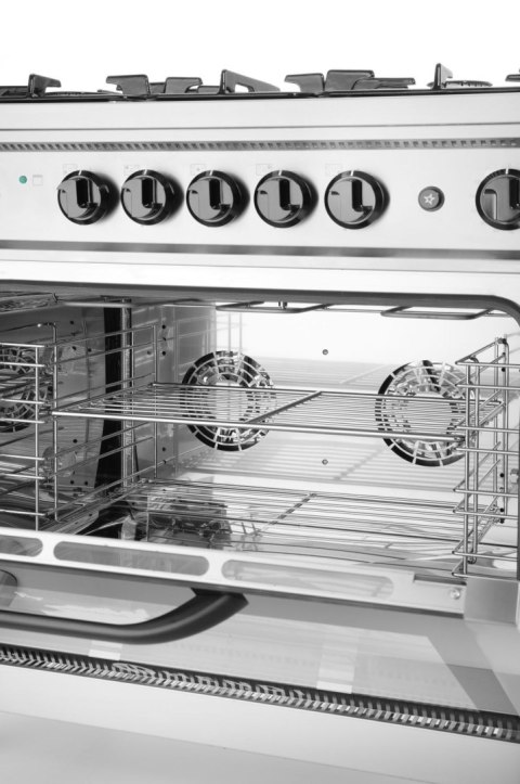 Kuchnia gazowa - 5-palnikowa z konwekcyjnym piekarnikiem i grillem 230V/2900W, 14,3kW, 900x653x(H)900mm