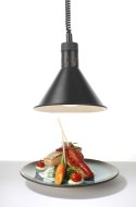 Lampa do podgrzewania potraw- wisząca, stożkowa średnica 275x(H)250 mm, czarna