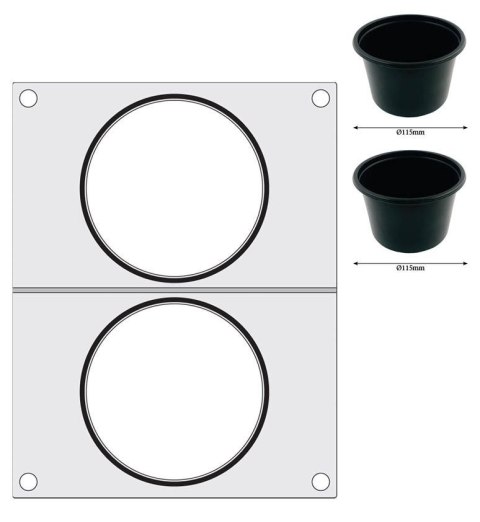 Matryca do zgrzewarki, 2x pojemnik do zupy ø115 mm