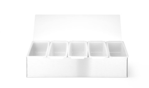 Pojemnik barmański na dodatki do drinków - 5 częściowy 375x140x(H)90mm