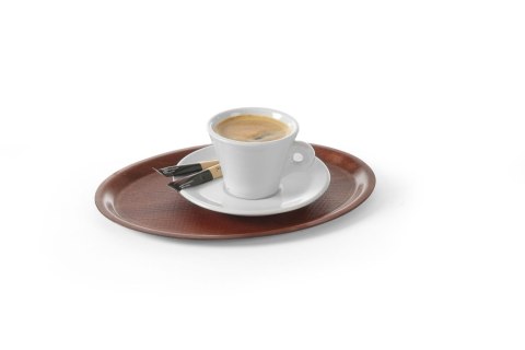 Taca antypoślizgowa drewniana - owalna 290x210 mm mahoń