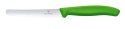 Victorinox Swiss Classic Nóż do pomidorów, zaokrąglony czubek, ząbkowany, 11 cm, zielony Wariant podstawowy