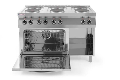 KUCHNIA ELEKTRYCZNA 6-PŁYTOWA Z KONWEKCYJNYM PIEKARNIKIEM ELEKTRYCZNYM GN 1/1 1200x700x(H)900mm