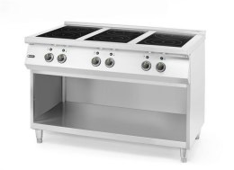 Kuchenka indukcyjna z 6 polami grzewczymi, 400V/25500W, 1200x700x(H)890mm