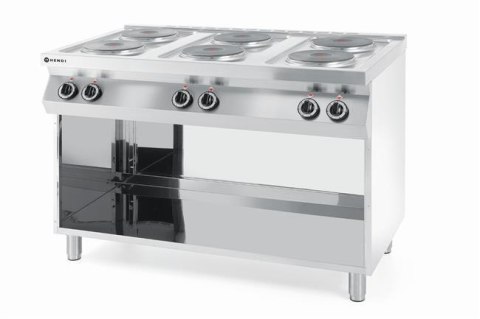 Kuchnia elektryczna 6-płytowa na podstawie otwartej, 400V/15600W, 1200x700x(H)900mm