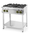 Kuchnia gazowa 4-palnikowa na podstawie otwartej, 19kW, 800x700x(H)900mm