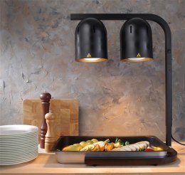 Lampa do podgrzewania potraw, podwójna, czarny, 230V/250W, 453x360x(H)790mm