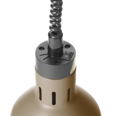 Lampa do podgrzewania potraw wisząca, cylindryczna, beżowy, 230V/250W, ?175x(H)250mm