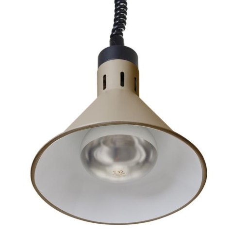 Lampa do podgrzewania potraw wisząca, stożkowa beżowy, 230V/250W, ?275x(H)250mm