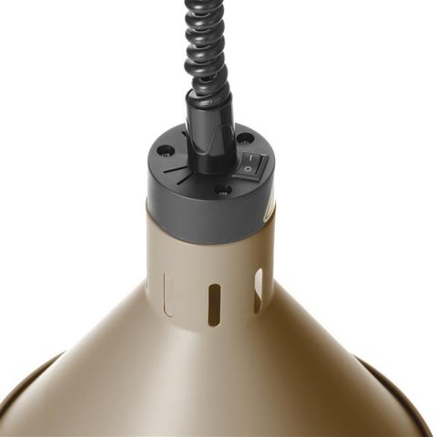 Lampa do podgrzewania potraw wisząca, stożkowa beżowy, 230V/250W, ?275x(H)250mm