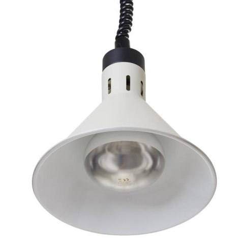 Lampa do podgrzewania potraw wisząca, stożkowa, biały, 230V/250W, ?275x(H)250mm