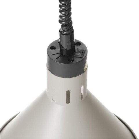 Lampa do podgrzewania potraw wisząca, stożkowa, biały, 230V/250W, ?275x(H)250mm