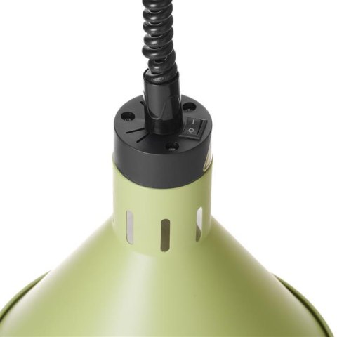Lampa do podgrzewania potraw wisząca, stożkowa, zielony, 230V/250W, ?275x(H)250mm
