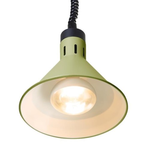 Lampa do podgrzewania potraw wisząca, stożkowa, zielony, 230V/250W, ?275x(H)250mm