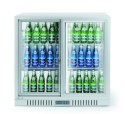 Lodówka barowa z podwójnymi drzwiami suwanymi, Arktic, 150L, srebrna, 900x520x(H)840mm