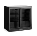 Lodówka barowa z podwójnymi drzwiami suwanymi, Arktic, 158L, czarna, 900x520x(H)870mm