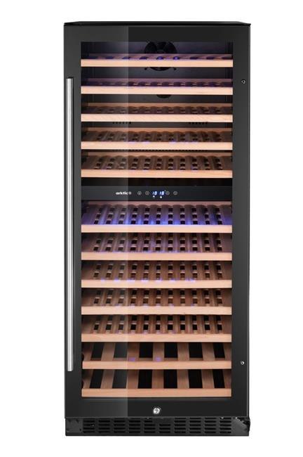 Lodówka do wina, 2-strefowa, 124 butelki, 569x595x(H)1397mm