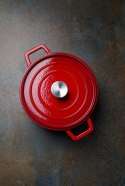 Garnek żeliwny emaliowany 3,4L, czerwony, 320x240x(H)105mm