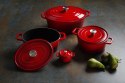Garnek żeliwny emaliowany 3,4L, czerwony, 320x240x(H)105mm