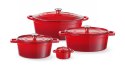 Garnek żeliwny emaliowany 7L, czerwony, 407x254x(H)135mm