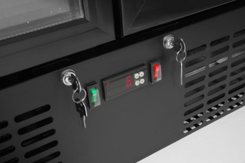 Lodówka barowa 2-drzwiowa, Arktic, 384L, czarny, 220-240V/365W, 900x530x(H)1820mm