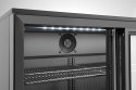 Lodówka barowa z podwójnymi drzwiami suwanymi, Arktic, 158L, czarna, 900x520x(H)870mm