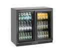 Lodówka barowa z podwójnymi drzwiami suwanymi, Arktic, 158L, czarna, 900x520x(H)870mm